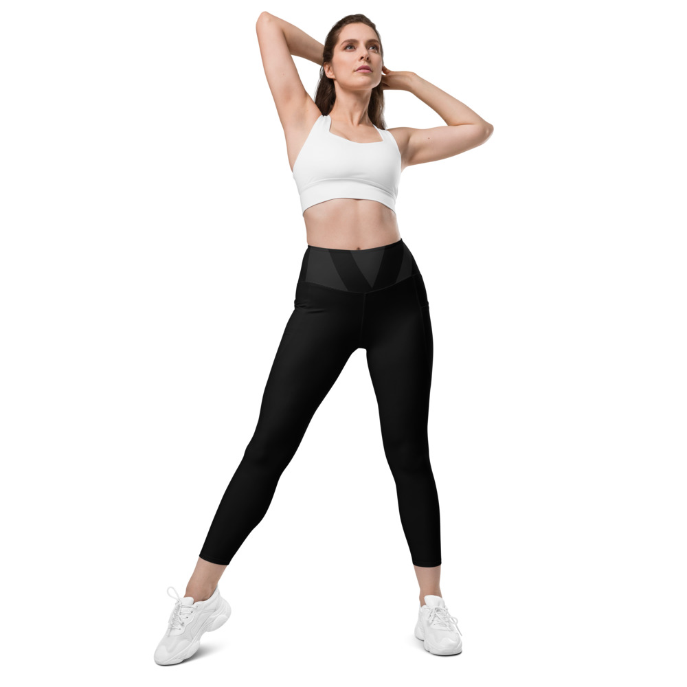 Black Full Leggings with Pockets -Vibragear Branded