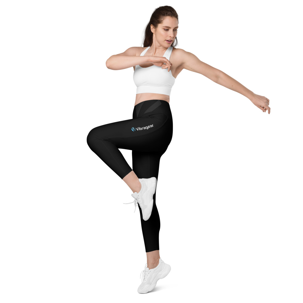 Black Full Leggings with Pockets -Vibragear Branded